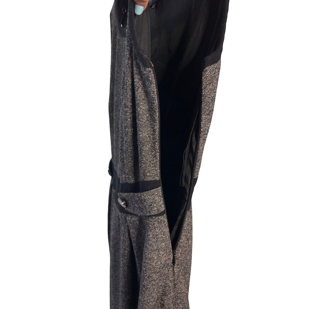 Luisa Spagnoli | Grey Confetti Wool Blend Sleeveless Sheath Dress | Size 42 (6) - Picture 4 of 5